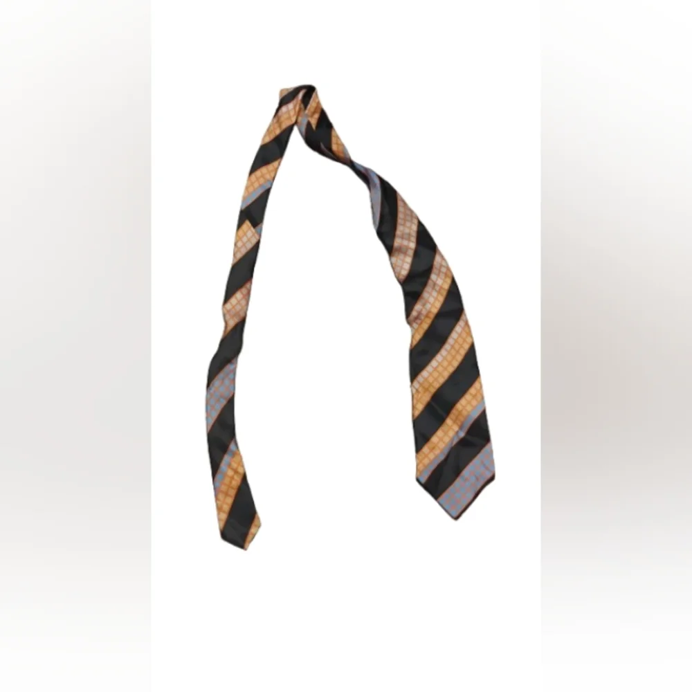 Vintage Lanvin Mens Patterned Striped Silk Designer Tie
